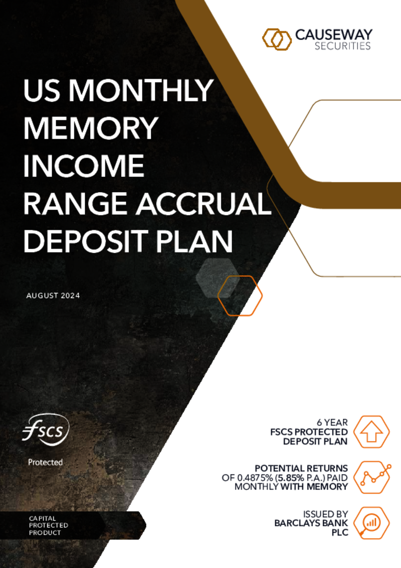 Causeway Securities US Monthly Memory Income Range Accrual Deposit Plan - August 2024