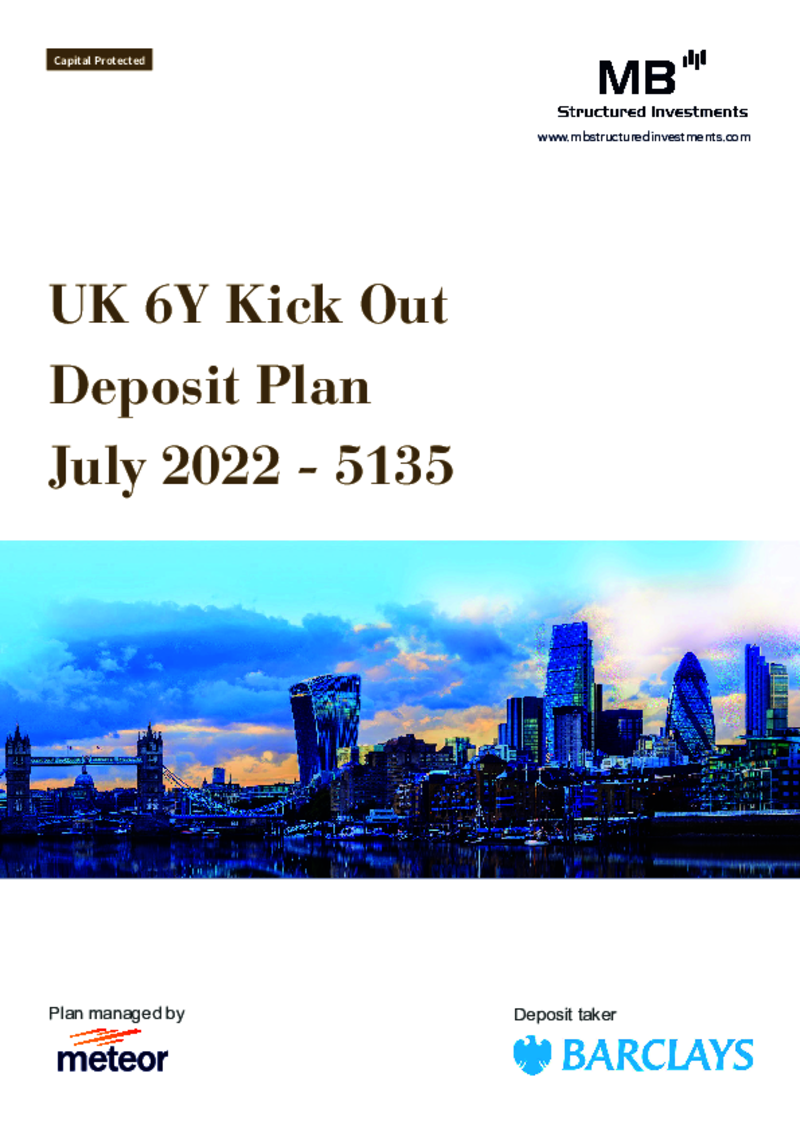 MB Structured Investments UK Kick Out Deposit Plan May 2022