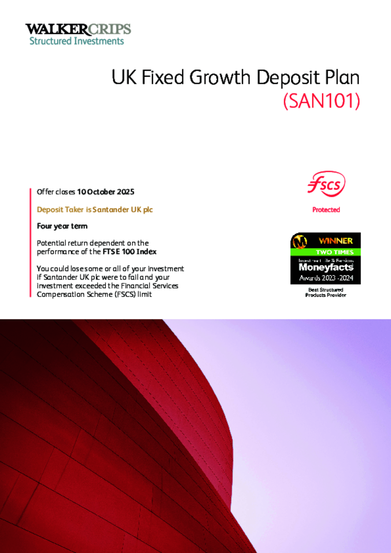 Walker Crips UK Fixed Growth Deposit Plan (SAN101)