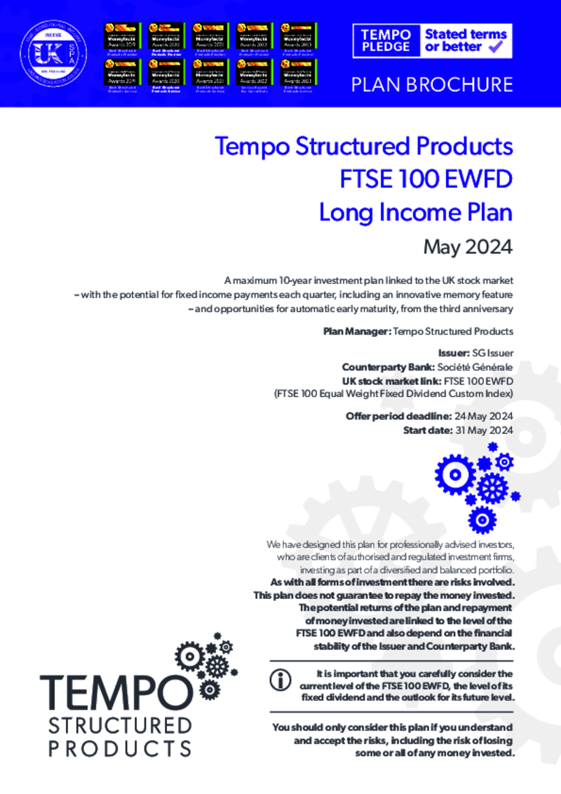 Tempo FTSE 100 EWFD Long Income Plan September 2022 - Option 2