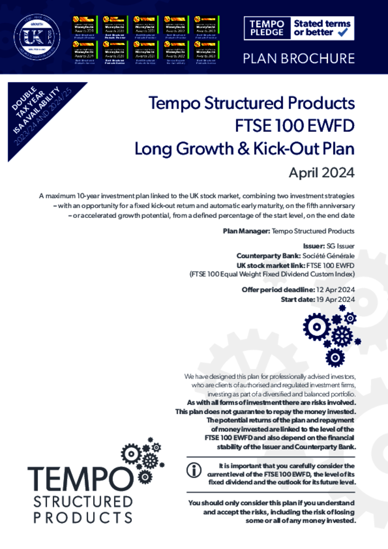 Tempo FTSE 100 EWFD Long Growth & Kick-Out Plan - September 2022 