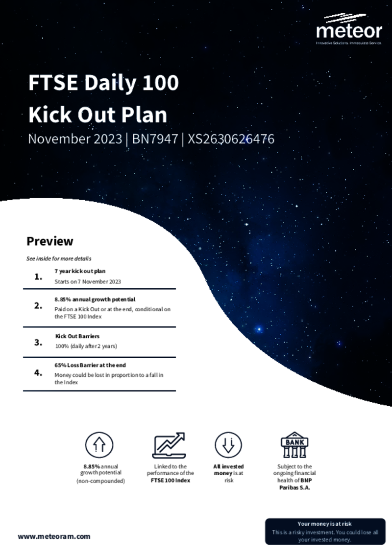 FTSE Daily Kick Out Plan November 2023 - BN7947