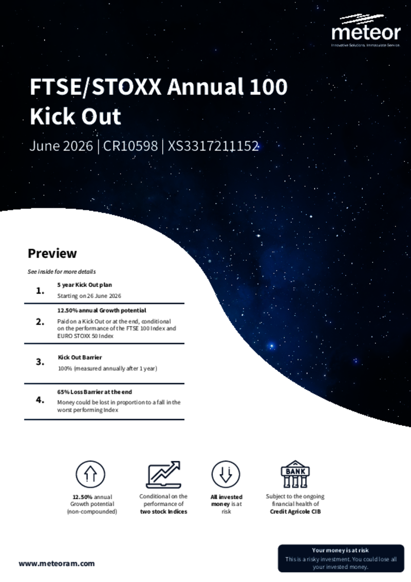 Meteor FTSE/STOXX Annual 100 Kick Out Plan June 2026 - CR1098