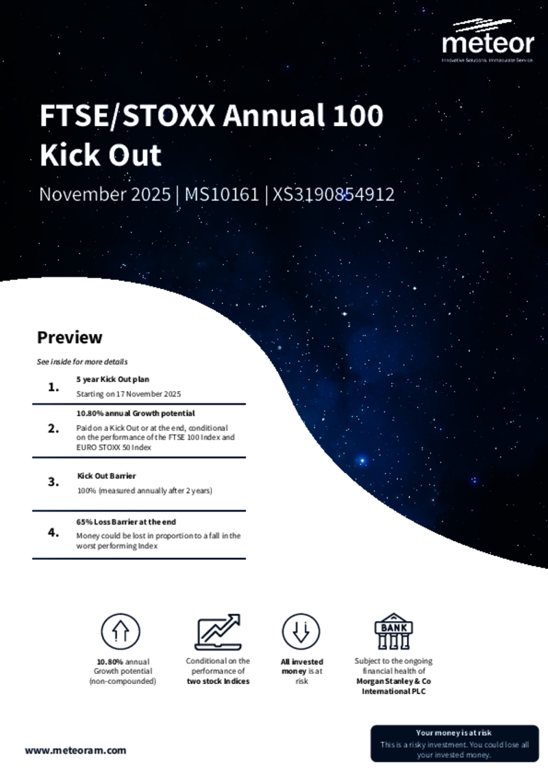 Meteor FTSE/STOXX Annual 100 Kick Out Plan November 2025 - MS10161