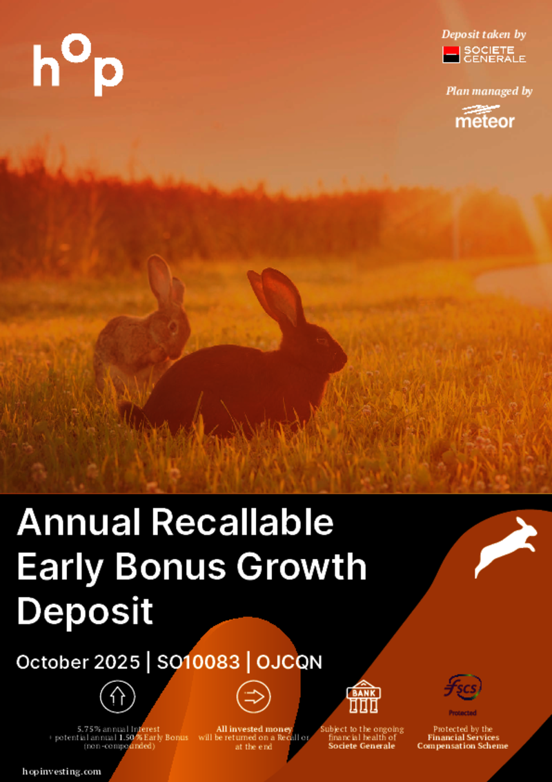 hop investing Annual Recallable Early Bonus Growth Deposit Plan October 2025 - SO10083