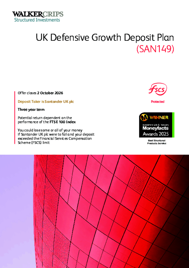 Walker Crips UK Defensive Growth Deposit Plan (SAN149)