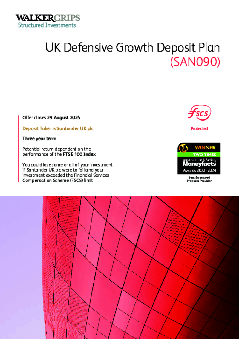 Walker Crips UK Defensive Growth Deposit Plan (SAN090)