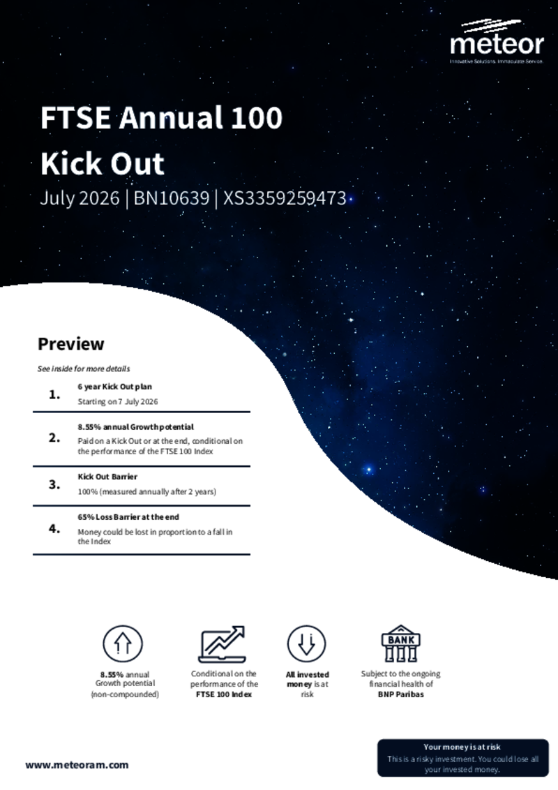 Meteor FTSE Annual 100 Kick Out July 2026 - BN10639