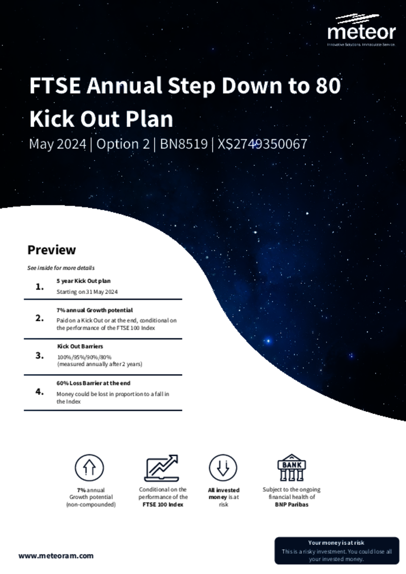 Meteor FTSE Annual Step Down to 80 Kick Out Plan May 2024 (Option 2) - BN8519