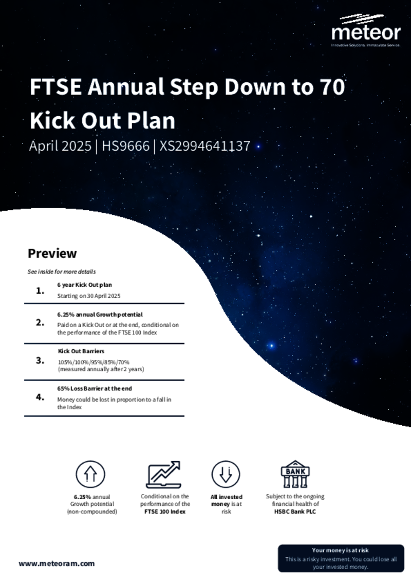 Meteor FTSE Annual Step Down to 70 Kick Out Plan April 2025 - HS9666