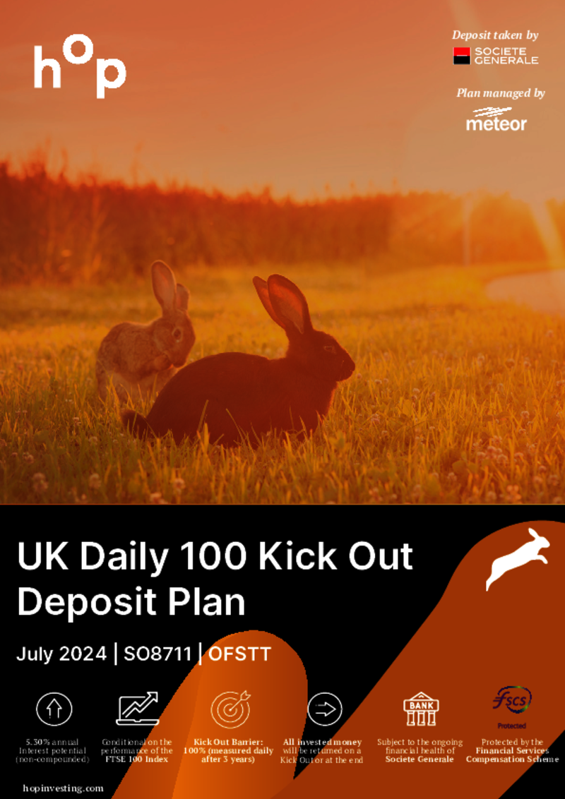 hop investing UK Daily 100 Kick Out Deposit Plan July 2024 - SO8711