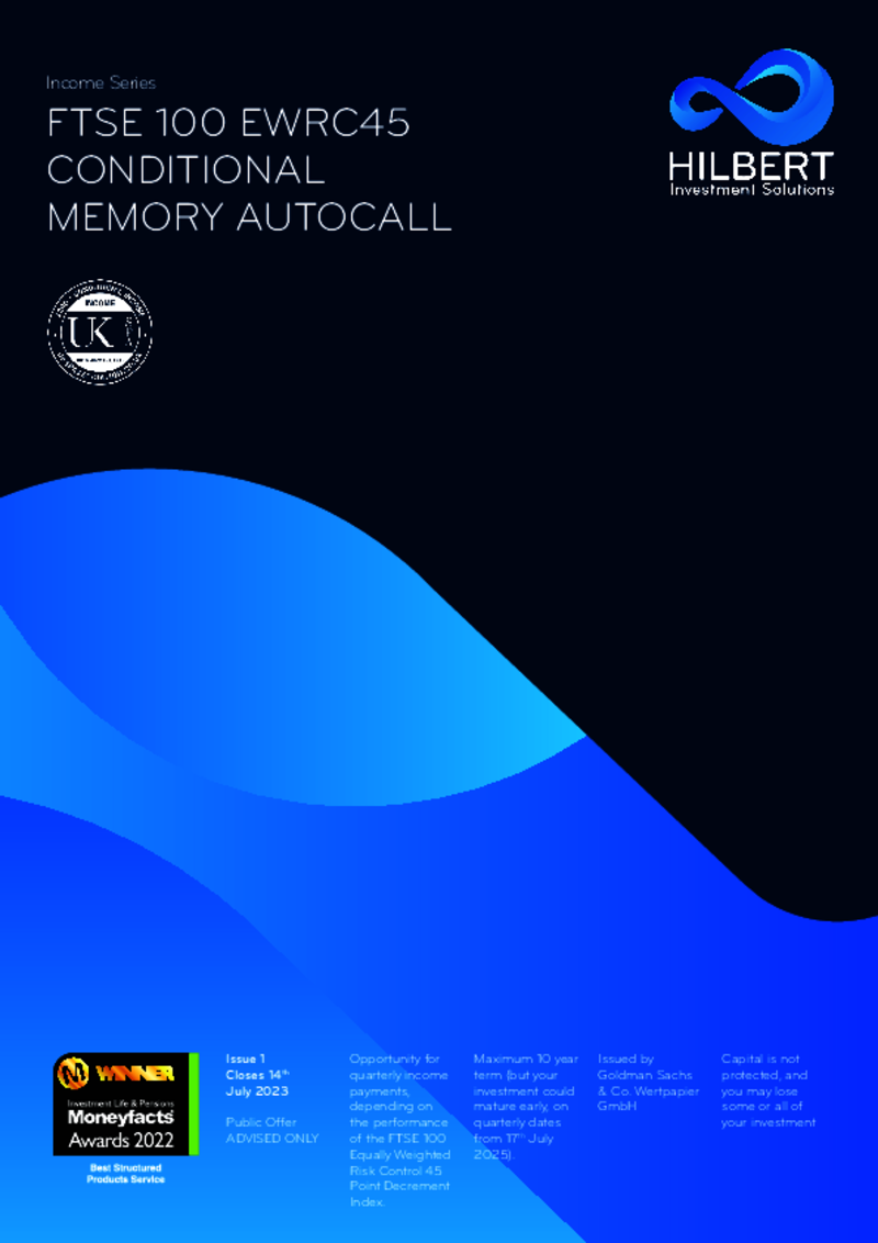 Hilbert FTSE 100 EWRC45 Conditional Memory Autocall Issue 1 - July 2023