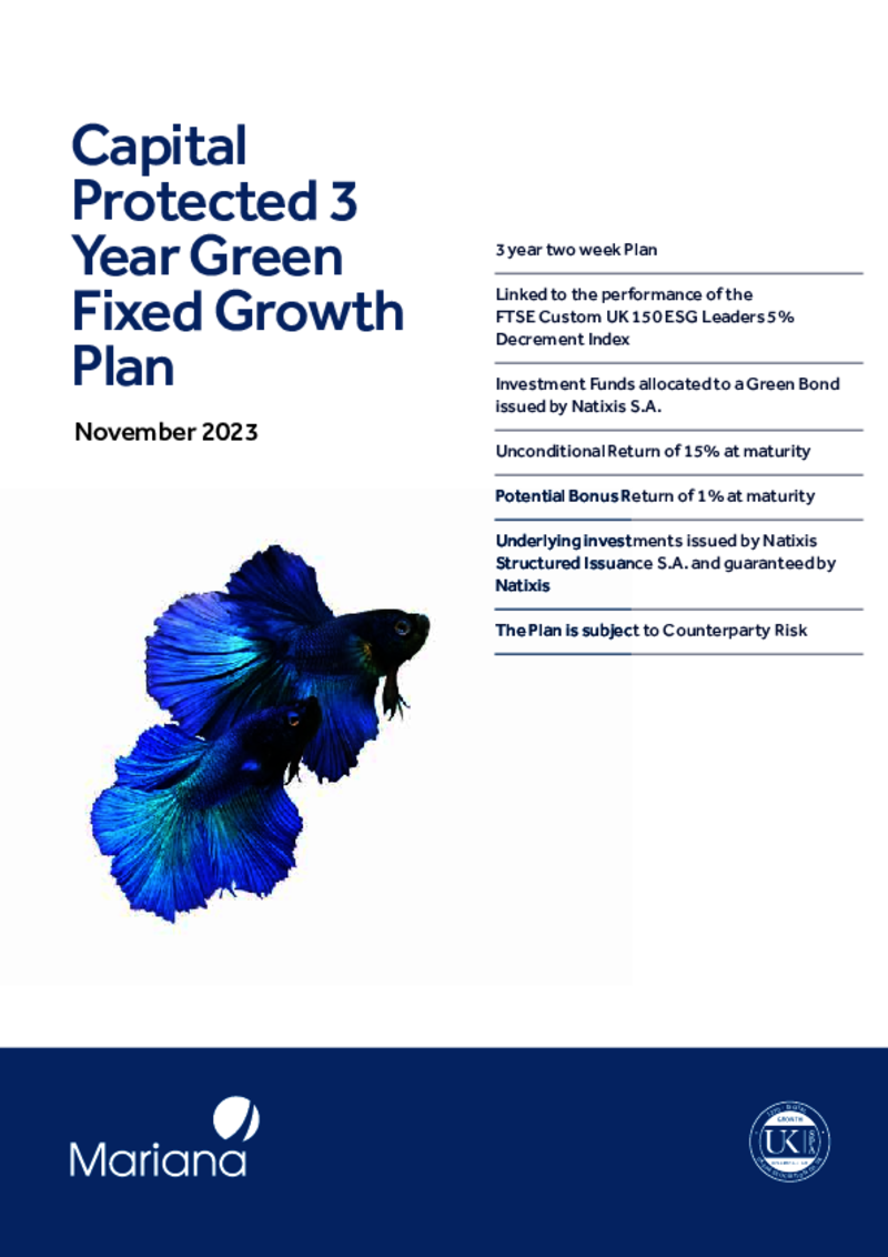 Mariana Capital Protected 3 Year Green Fixed Growth Plan - November 2023