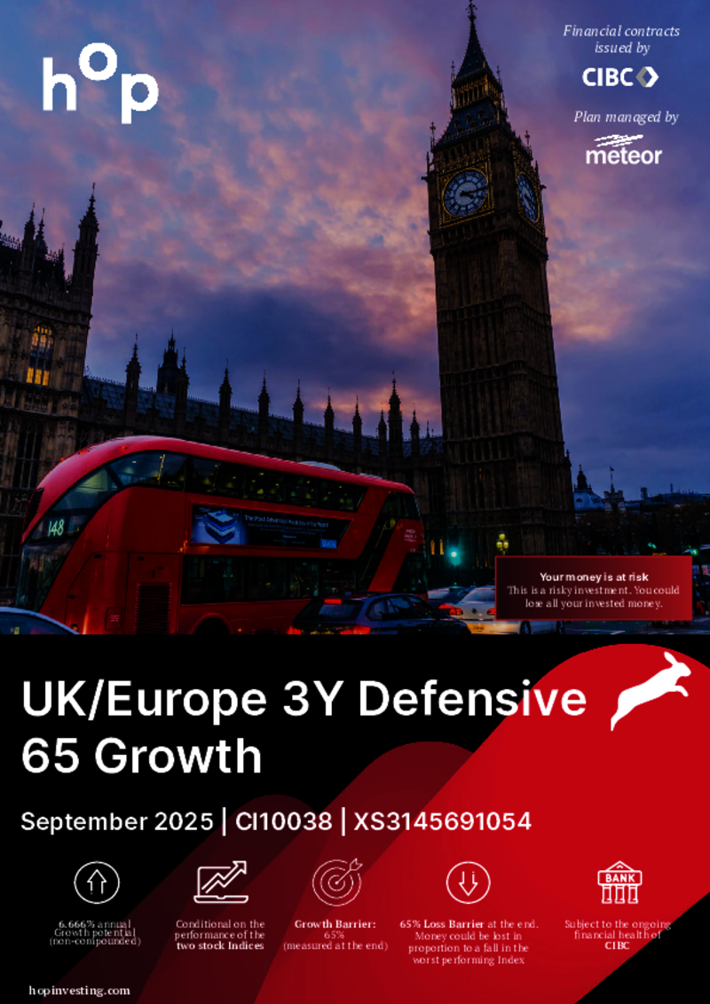 hop investing UK/Europe 3Y Defensive 65 Growth Plan September 2025 - CI10038