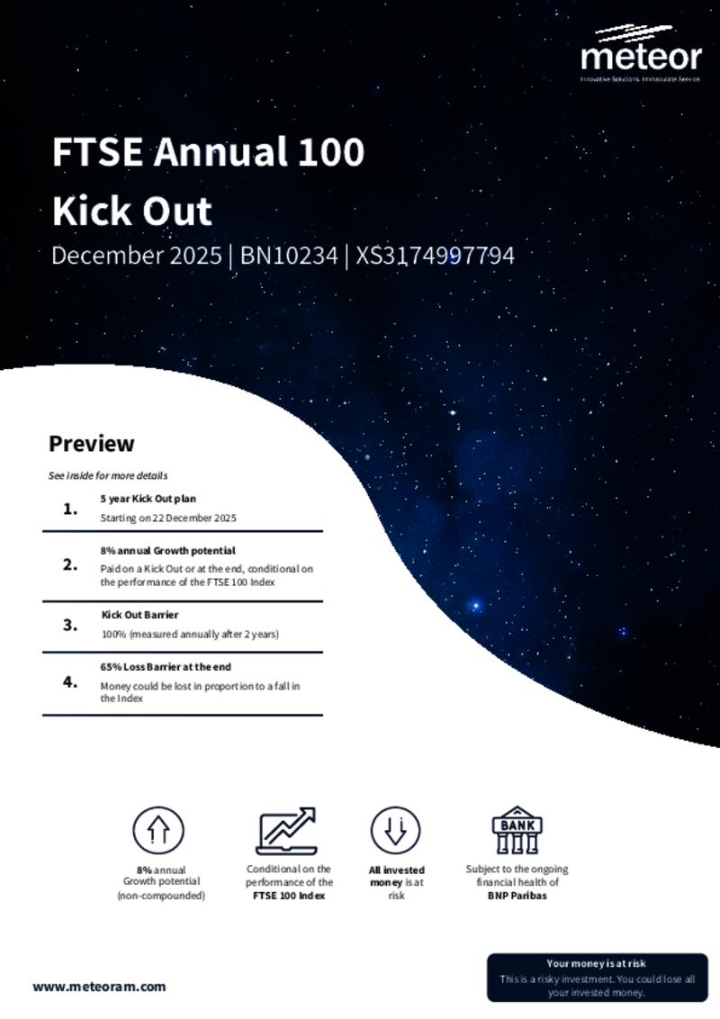 Meteor FTSE Annual 100 Kick Out December 2025 - BN10234