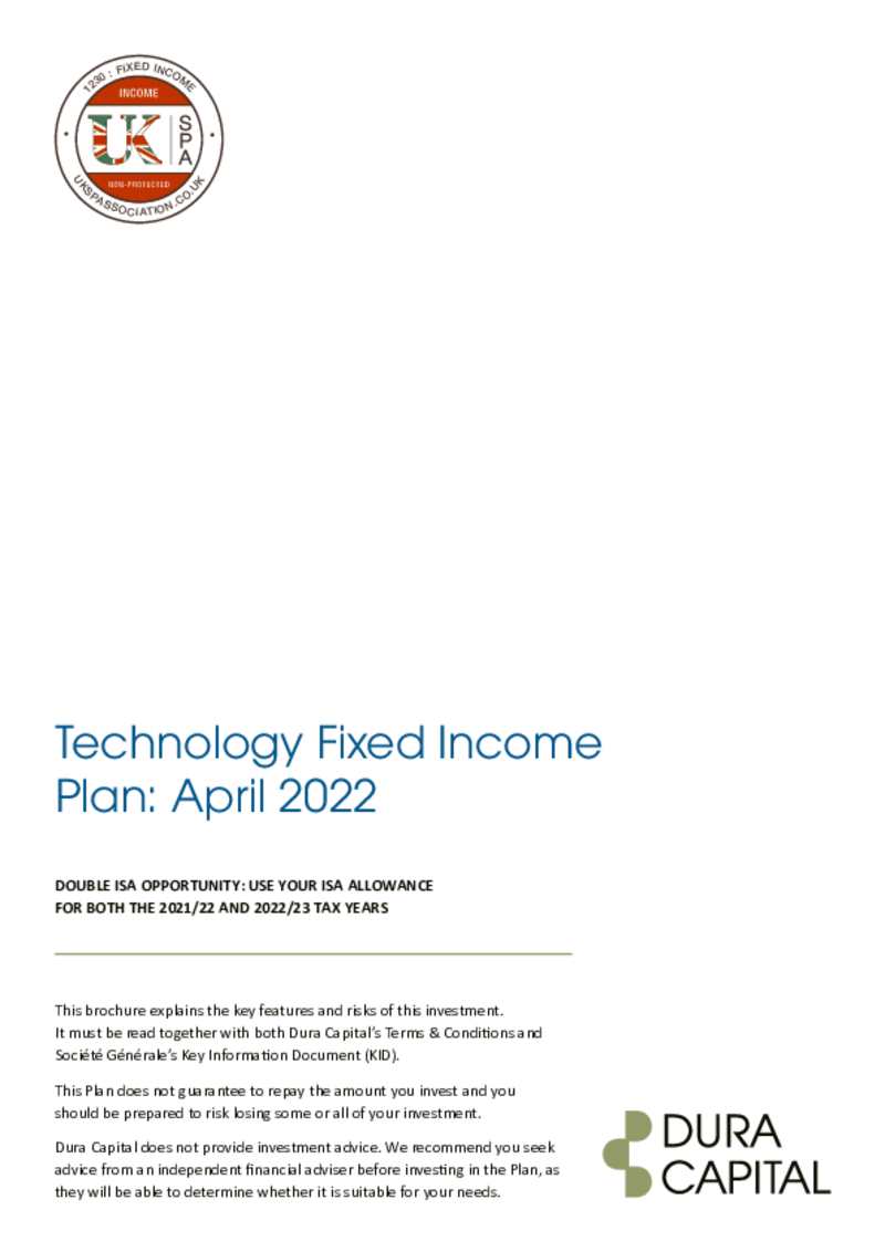 Dura Capital Technology Fixed Income Plan: April 2022
