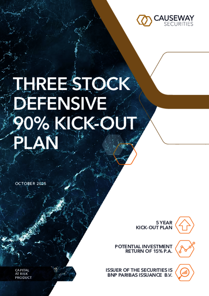 Causeway Securities Three Stock Defensive 90% Kick Out Plan - October 2025