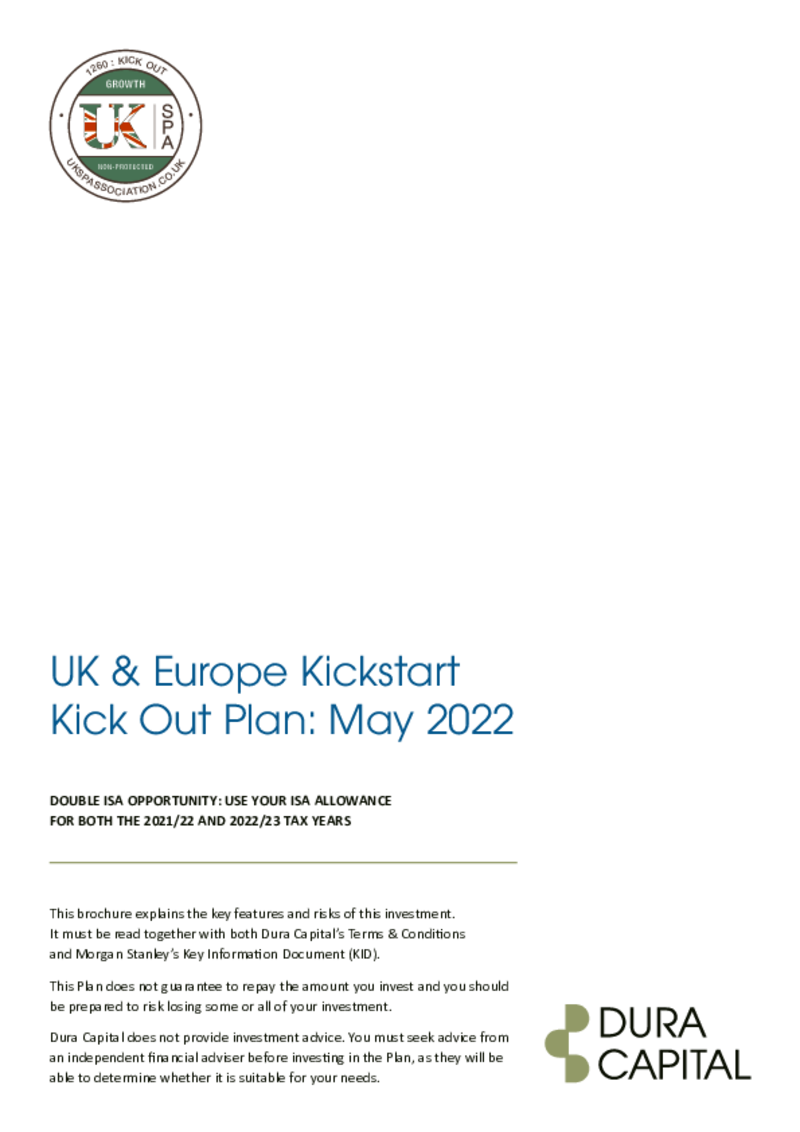 Dura Capital Dura Capital UK and Europe Kick Start Kick Out Plan May 2022