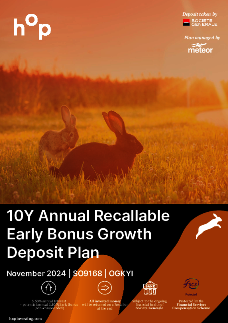 hop investing 10Y Annual Recallable Early Bonus Growth Deposit Plan November 2024 - SO9168