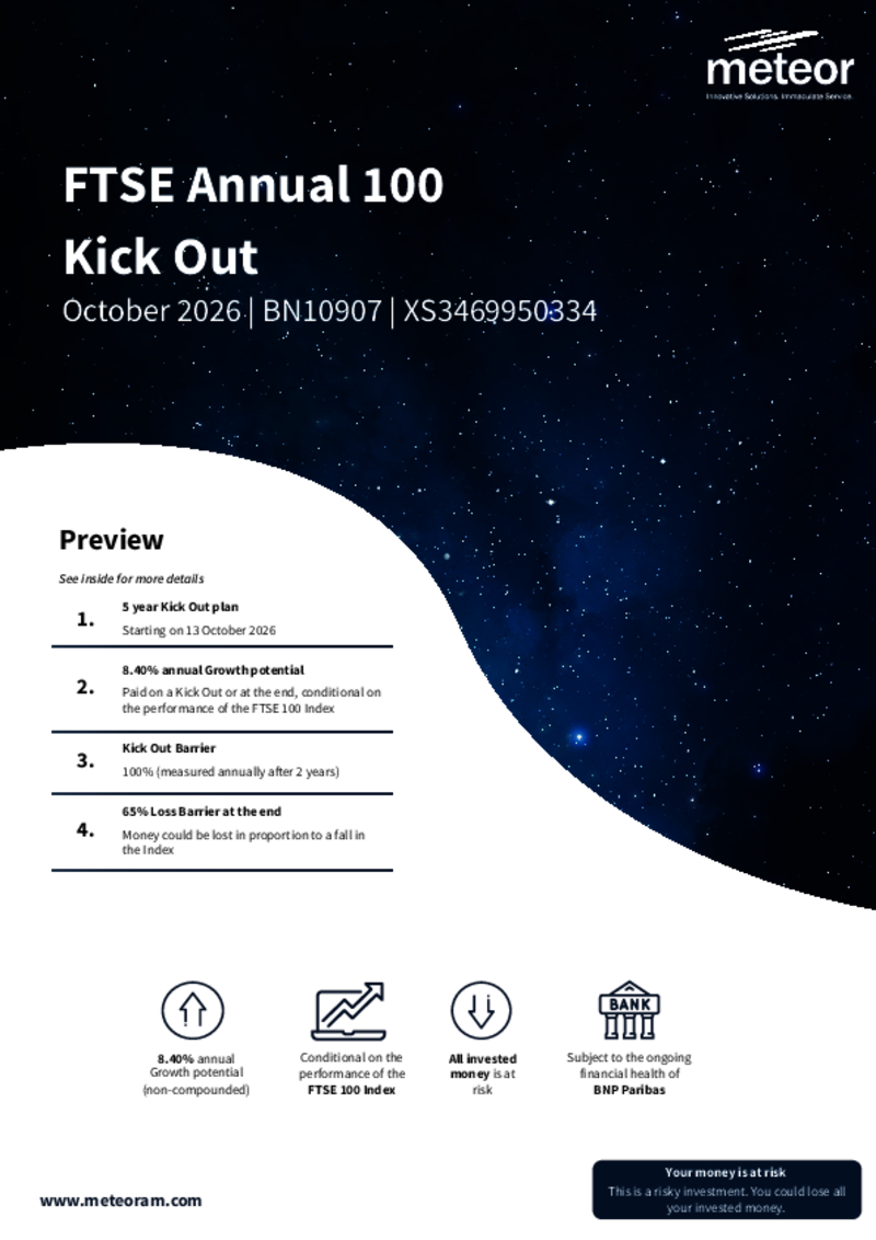 Meteor FTSE Annual 100 Kick Out October 2026 - BN10907