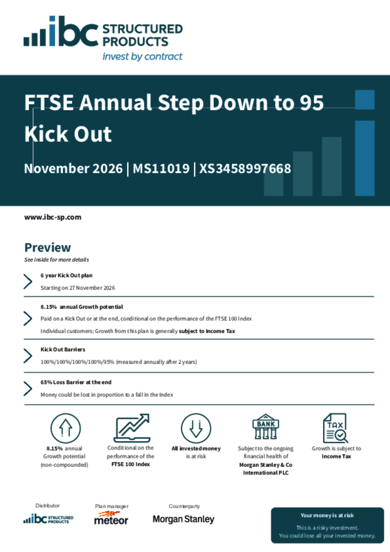 iBC Structured Products FTSE Annual Step Down to 95 Kick Out November 2026 - MS11019