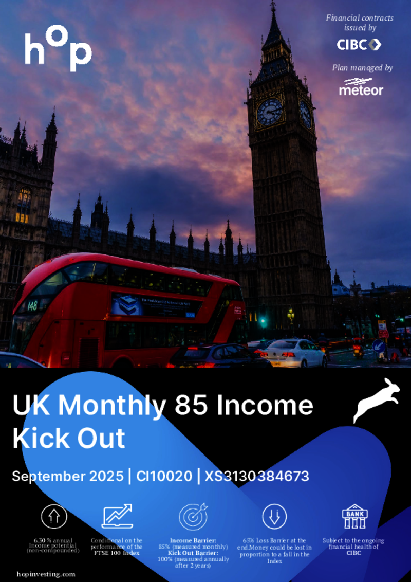 hop investment UK Monthly 85 Income Kick Out September 2025 - CI10020