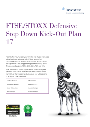 FTSE STOXX Defensive Step Down Kick Out Plan 17